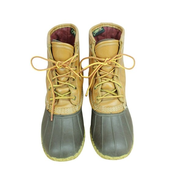 LL Bean Brown Leather 8" Insulated Gore-Tex Ankle Duck Boots Size 7 Wide - Picture 5 of 13